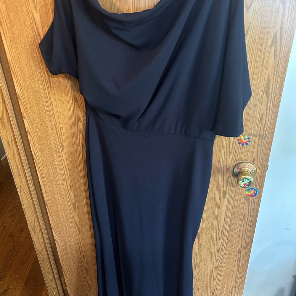 Adam One Shoulder Navy Dress